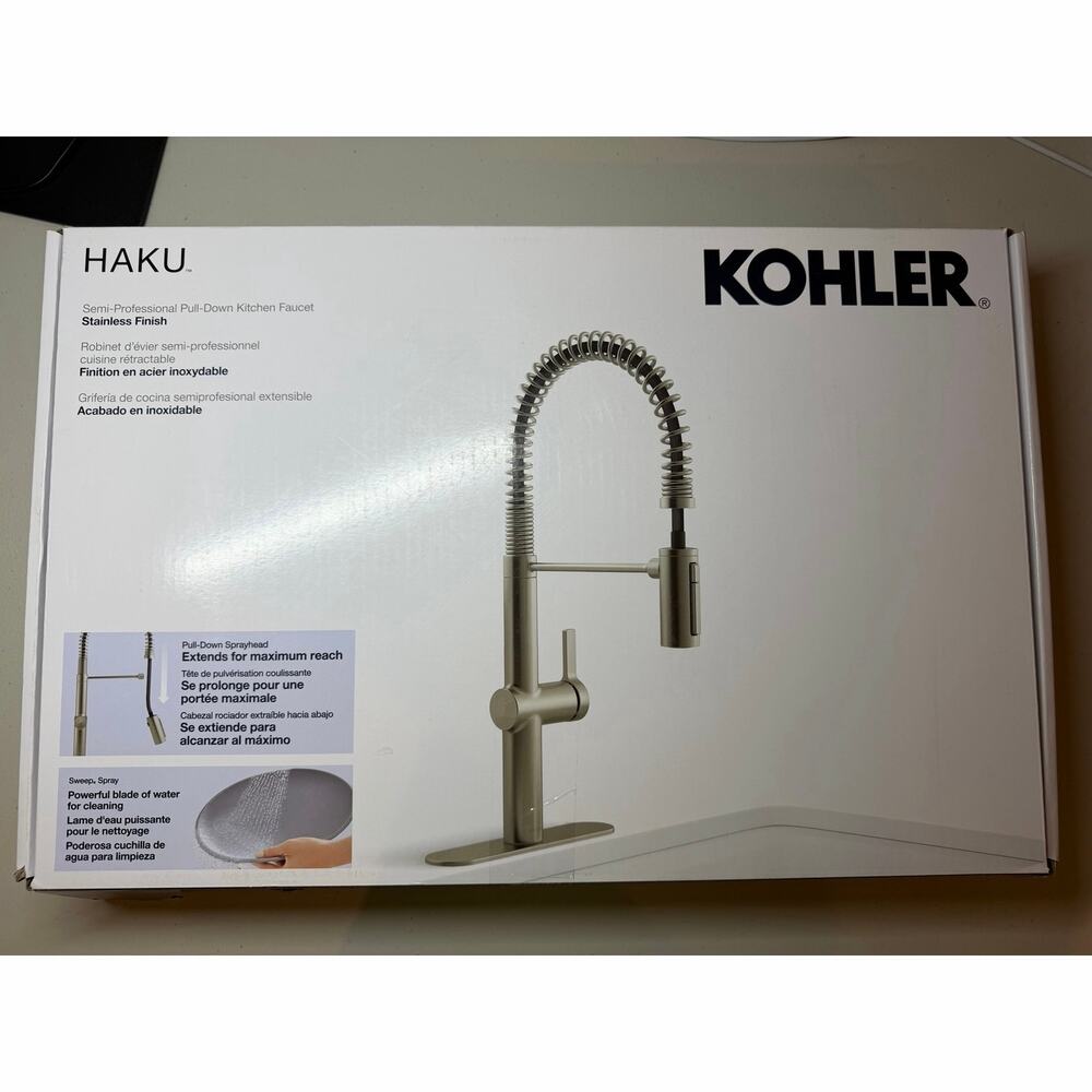 Kohler Haku Semi-Professional Pull-Down Kitchen Faucet Stainless Finish
